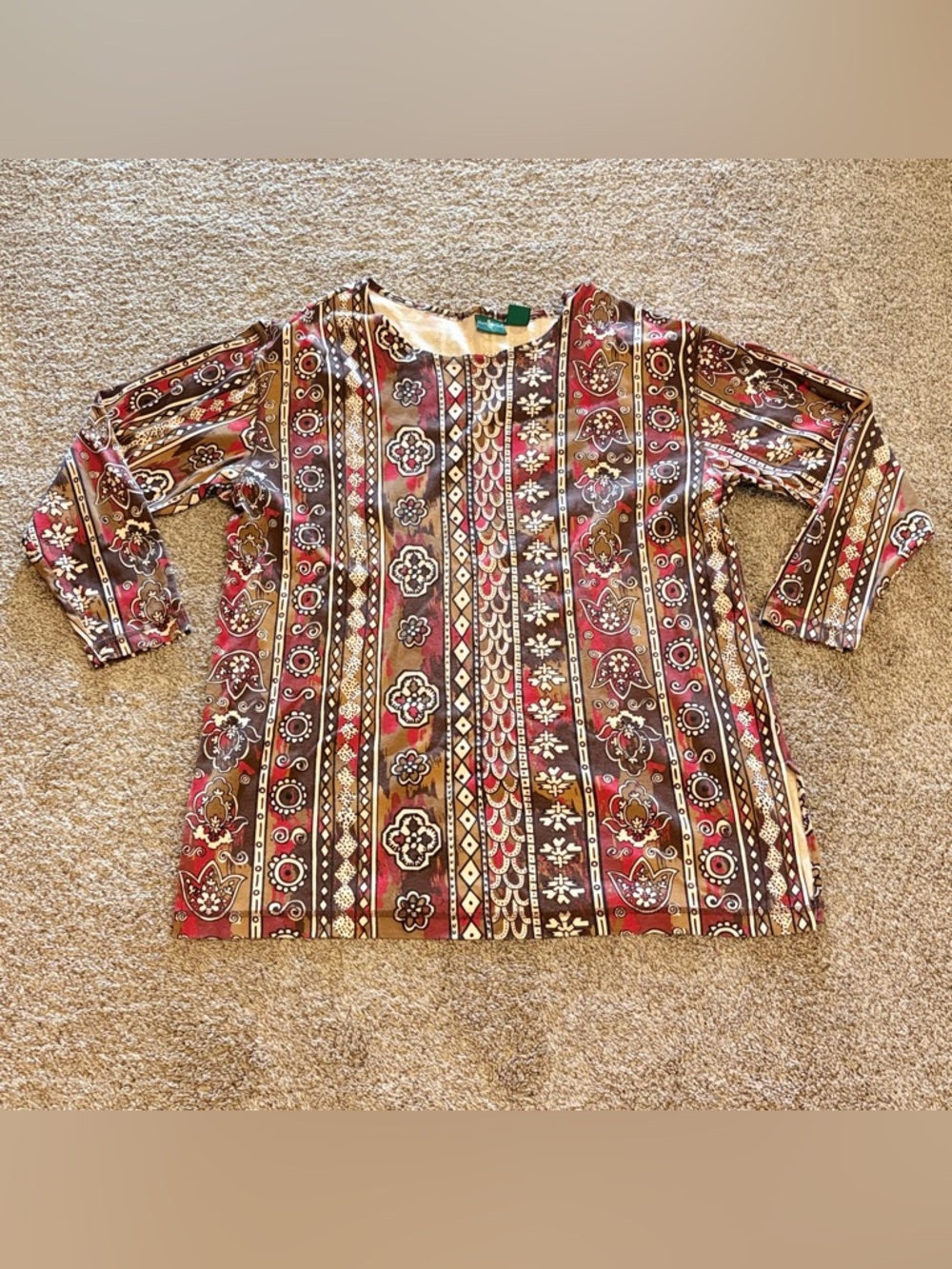 Vintage Hunt Club Women’s Striped Floral Boho Tunic Size Large